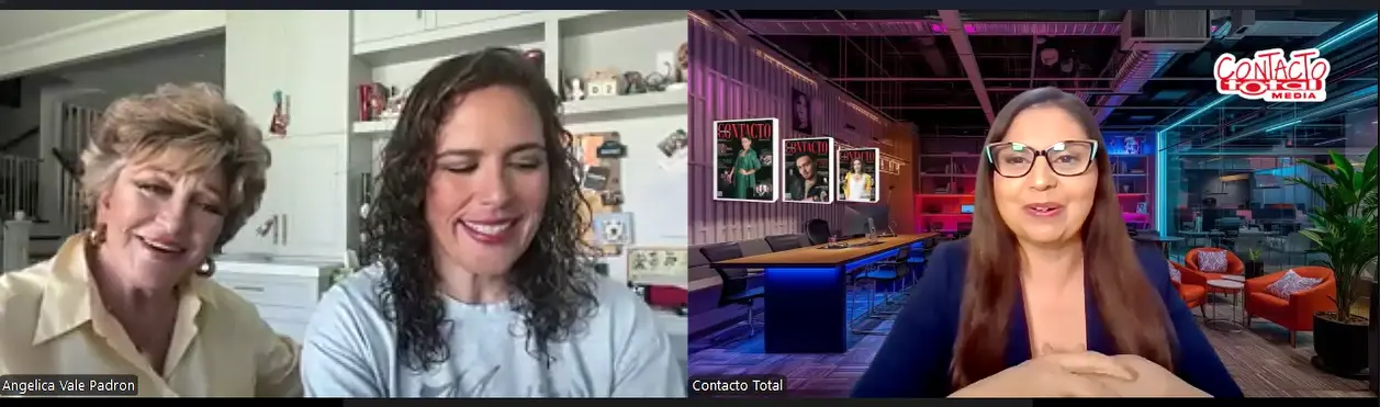 Angelica María y Angélica Vale desde Los Angeles durante la entrevista con Contacto Total via Zoom